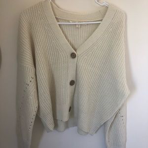 Cropped button up sweater